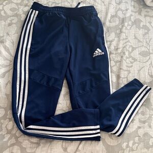 Adidas Kids Dark Blue Joggers with White Stripes